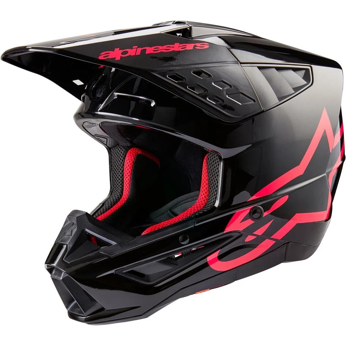 Alpinestars Motocross-Helm S-M5 Corp - Schwarz/Diva Pink/Glossy