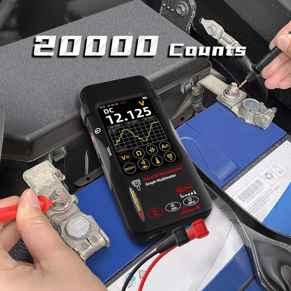 BSIDE SH9A Wärmebild Multimeter Dual Light Fusion Wärmebildkamera 428 x 320 IR-Auflösung mit Makroobjektiv & Touchscreen Graph Multimeter 20000 Zählungen TRMS 1000V 10A für Leckortung PCB Elektronik