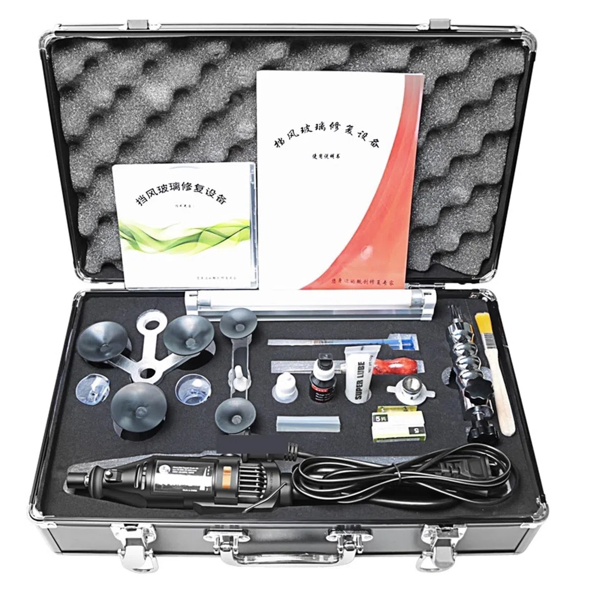 Auto-Windschutzscheiben-Reparaturset, Auto-Riss-Reparatur, professioneller Zubehör-Werkzeugkasten, Edelstahl-Vakuum-Einspritzpumpe, Professional, Tool Set