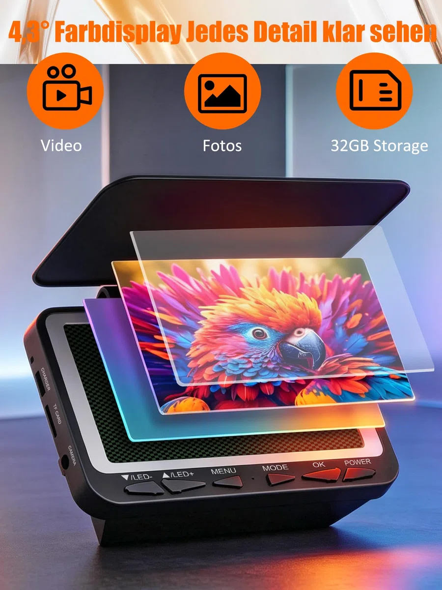 Endoskopkamera Kanalkamera 50M 23MM DVR rohrkamera Inspektionskamera