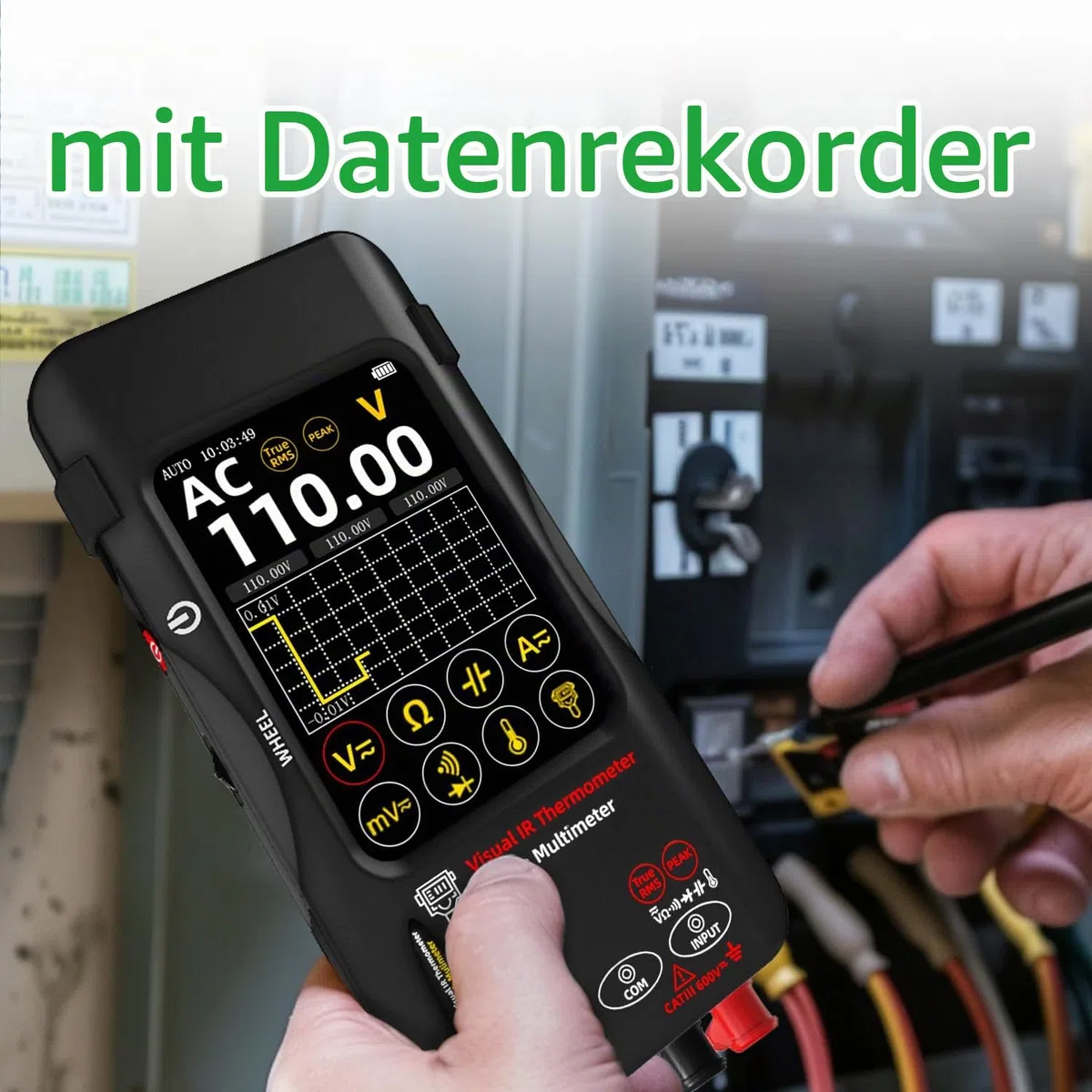 BSIDE SH9A Wärmebild Multimeter Dual Light Fusion Wärmebildkamera 428 x 320 IR-Auflösung mit Makroobjektiv & Touchscreen Graph Multimeter 20000 Zählungen TRMS 1000V 10A für Leckortung PCB Elektronik