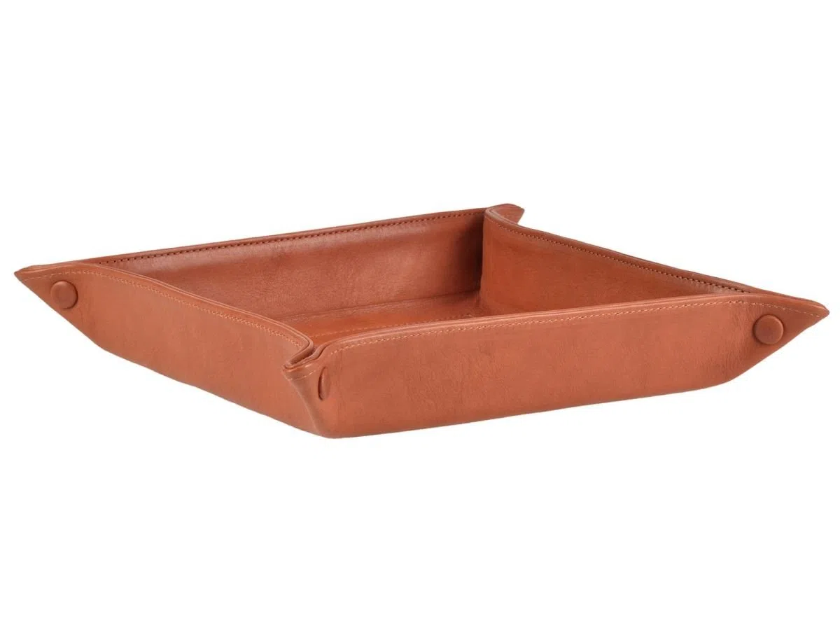 SONNENLEDER Ablageschale Leder Taschenleerer Schale Lederschale natur VIDE POCHE