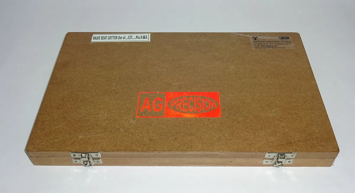 AG Ventilsitz- und Frontschneider-Set/Kit - 15-teiliges Set für Oldtimer und Motorräder im Holzkoffer