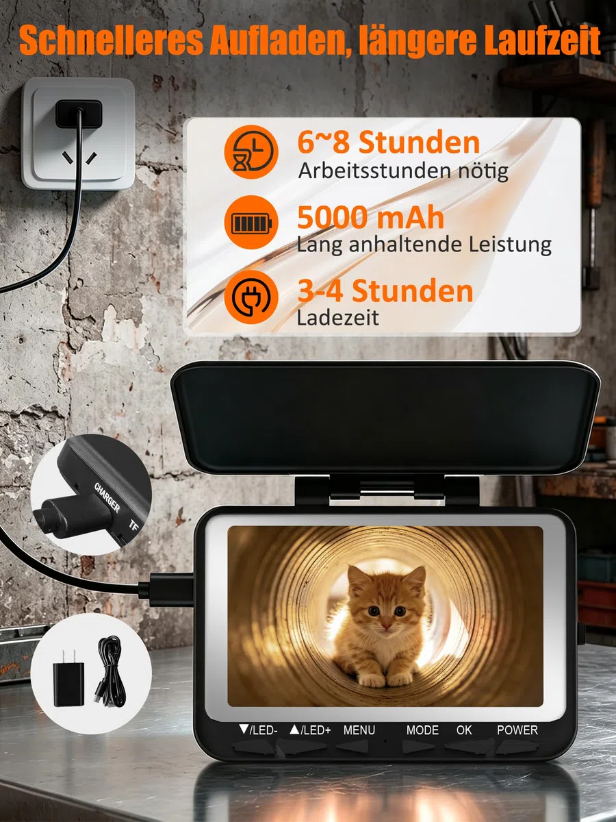 Endoskopkamera Kanalkamera 50M 23MM DVR rohrkamera Inspektionskamera