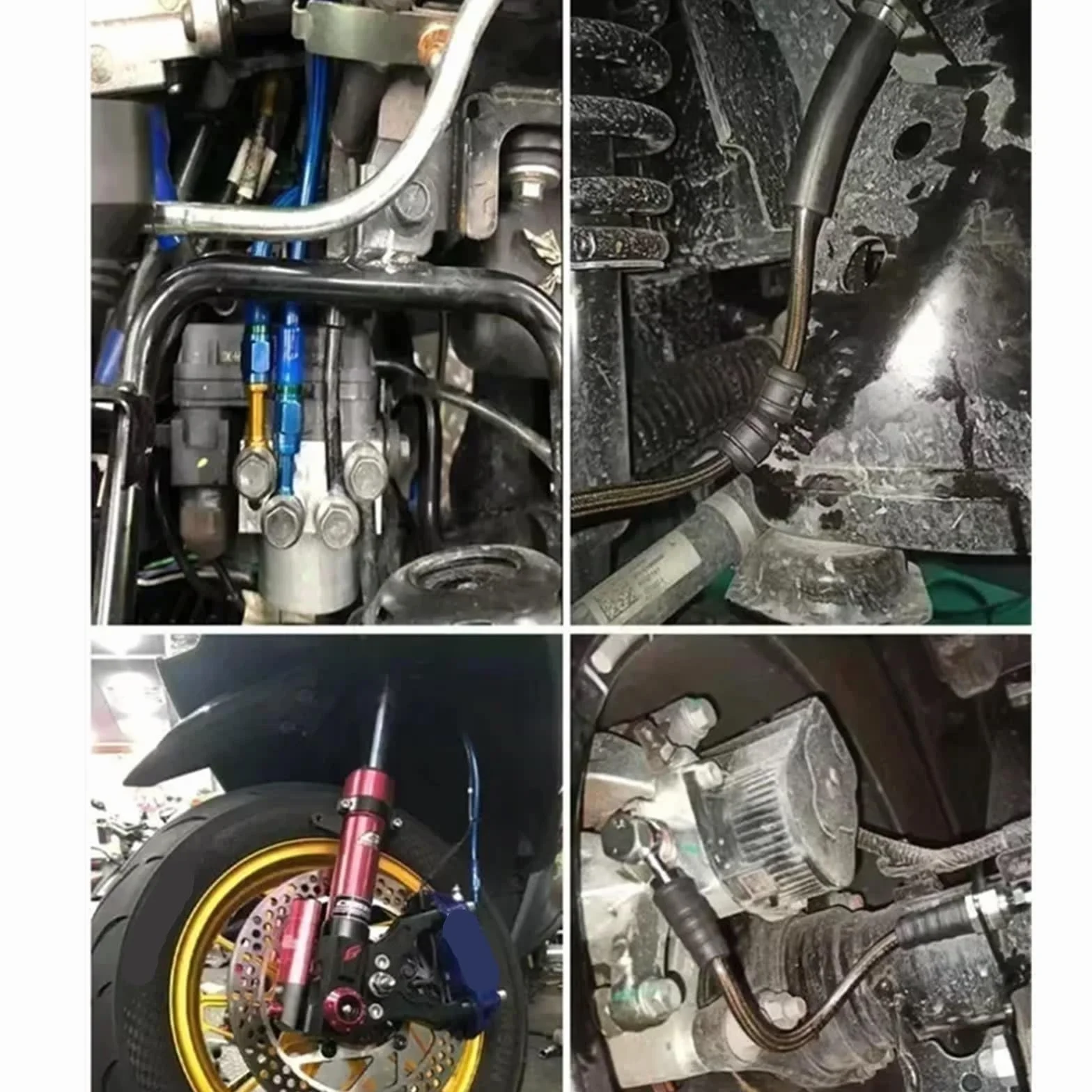 Auto-Bremsleitungen 20 m/65,62 ft AN3 Motorrad geflochtener Edelstahl-Nylon-Bremsleitungsschlauch, Flüssigkeits- und Hydraulikschlauch. Bremsleitung Set(Blue 20M)