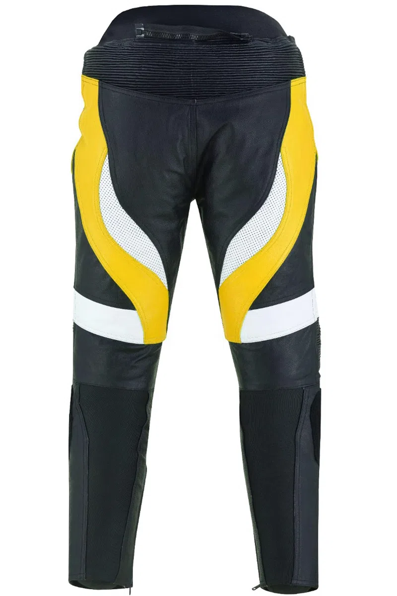 German Wear Motorradkombi Herren 2-teiler Biker Lederkombi aus Kalbsleder - mit alle Protektoren, abmehmbar & waschbar Thermofutter, Verstellbarer Taillengürtel und Reißverschluss-Taschen